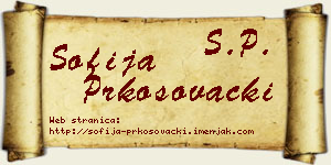 Sofija Prkosovački vizit kartica